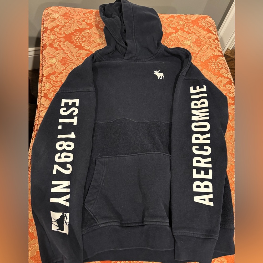 Abercrombie Kids Navy Hoodie with White Accents